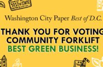 Thank you for voting Community Forklift BEST GREEN BUSINESS!