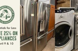 Save 25% on appliances this weekend at the reuse warehouse!