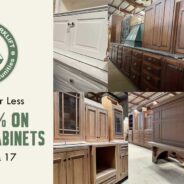 Kitchen cabinet sets, singles, and doors are 25% off this weekend!