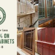 Save on Kitchen Cabinets! Sets, singles, & cabinet doors are 25% off at the reuse warehouse