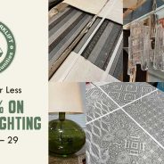 Save 25% on tile and modern and vintage lighting!