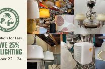 Save 25% on modern and vintage lighting online and at our reuse warehouse!