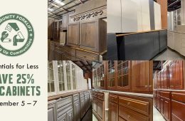 Cabinet sets, single cabinets, and cabinet doors are 25% off this weekend!