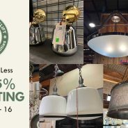Save 25% on modern and vintage lighting January 14 – 16!