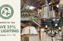 Save 25% on modern and vintage lighting online and at the reuse warehouse!