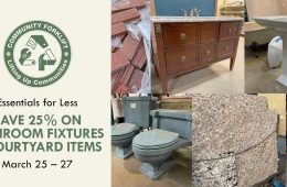 Save 25% on bathroom fixtures and items in our courtyard!